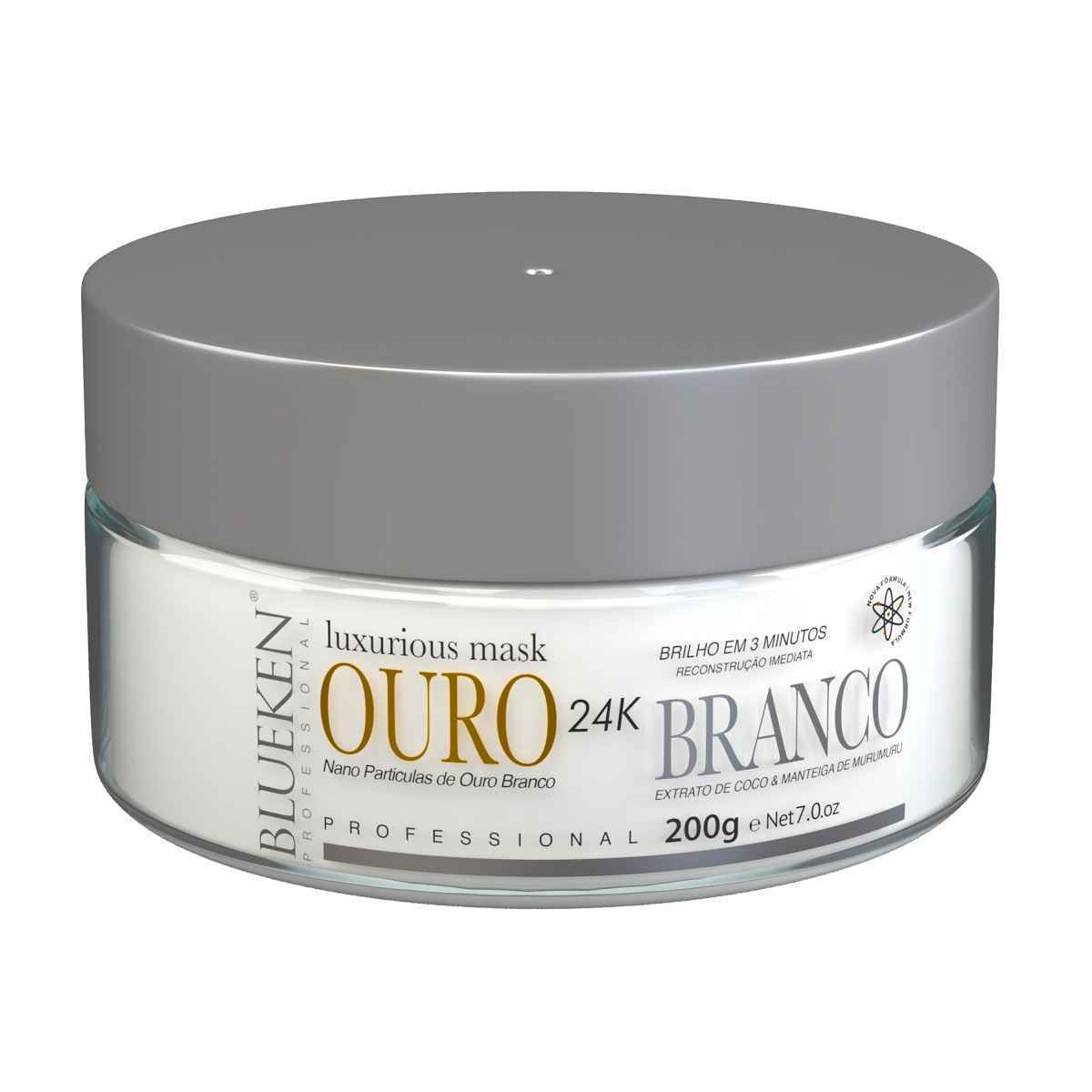 ماسک موی احیا و بازسازی بلوکن BLUEKEN مدل اورو برانکو OURO BRANCO حجم 200ml | ماسک عنکبوتی طلای سفید
